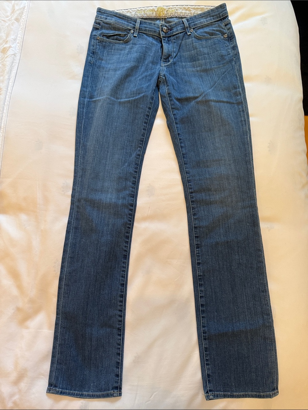 Rich & Skinny Mid-Blue Straight-Leg Jeans